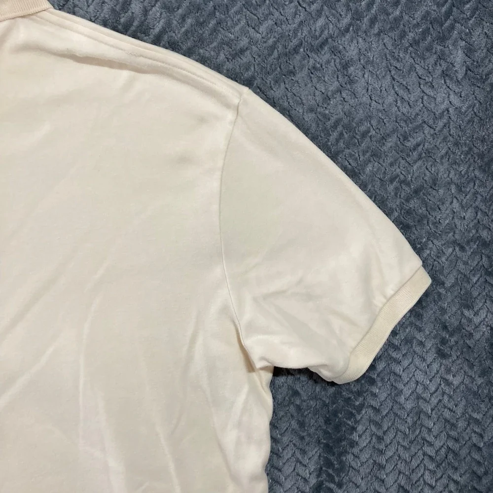 Polo Ralph Lauren Polo Shirt Mens L Classic Fit Cream Embroidered Logo Good